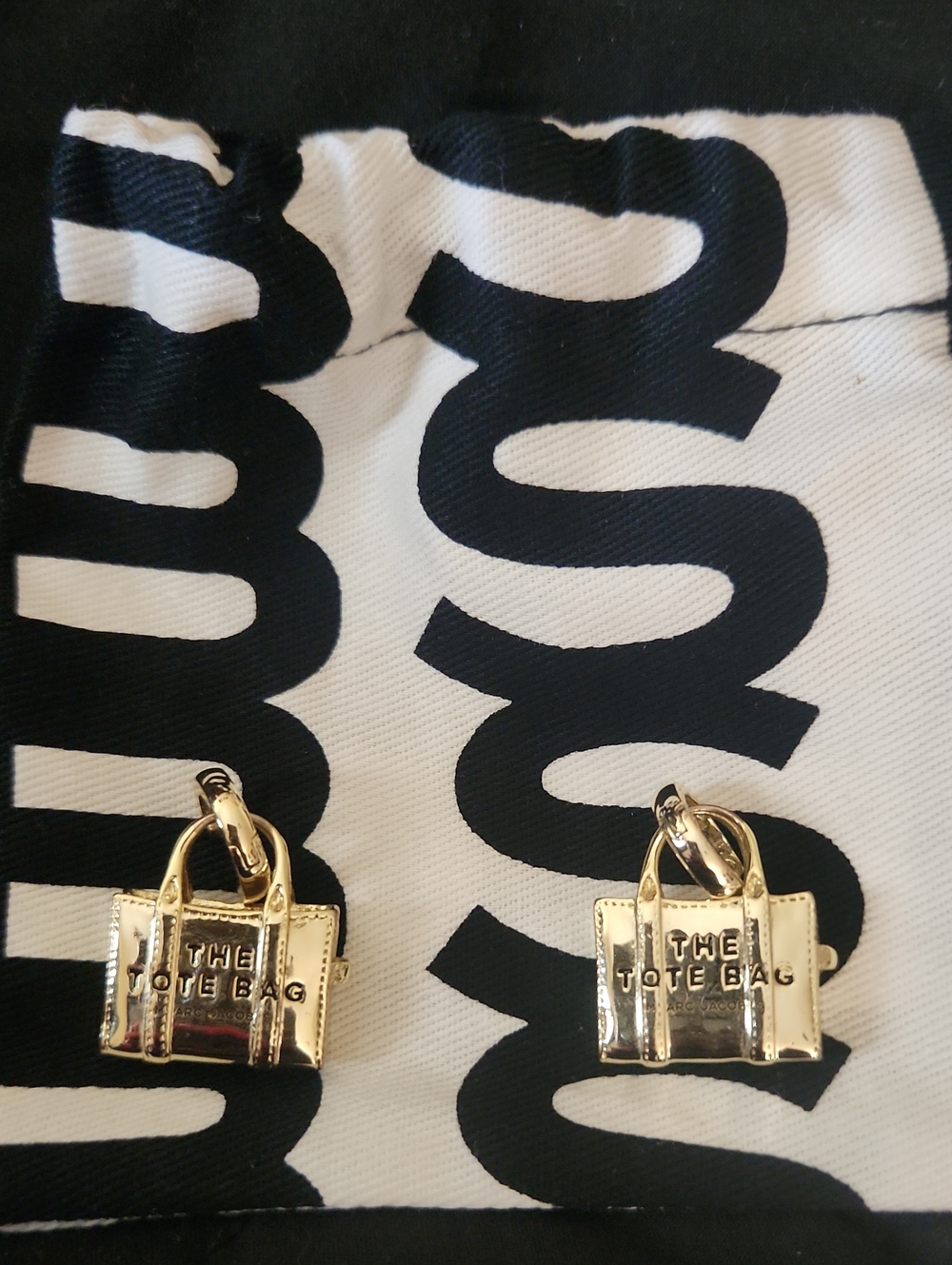 Marc Jacobs Gold 'The Tote Bag' Charm Earrings
